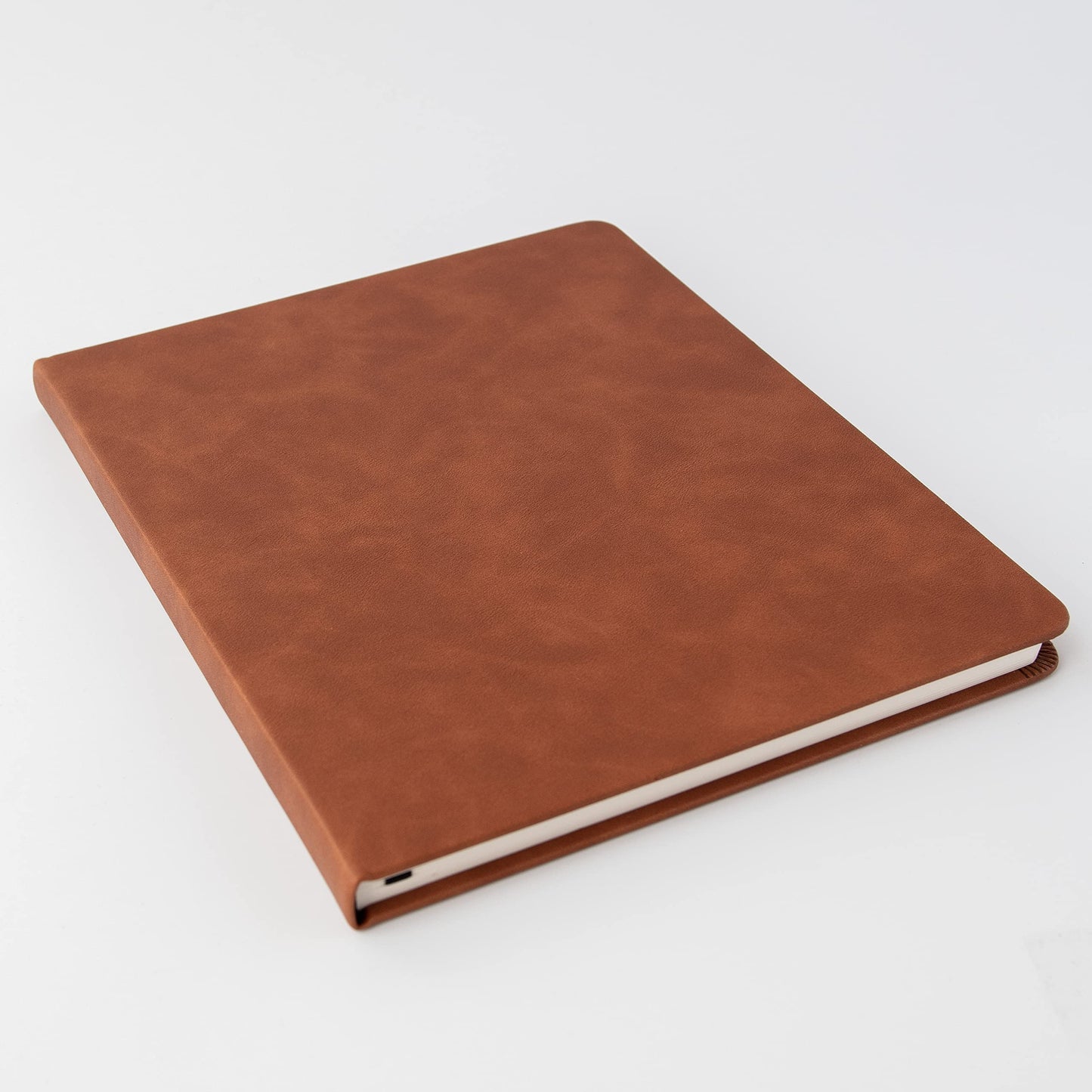 THiNKABLE Lined Journal Notebook, A4 Brown Vegan Leather Hard Cover Journal for Writing, Large 8.25x10.25 inches, Lined Notebook For Work, Work Notebook