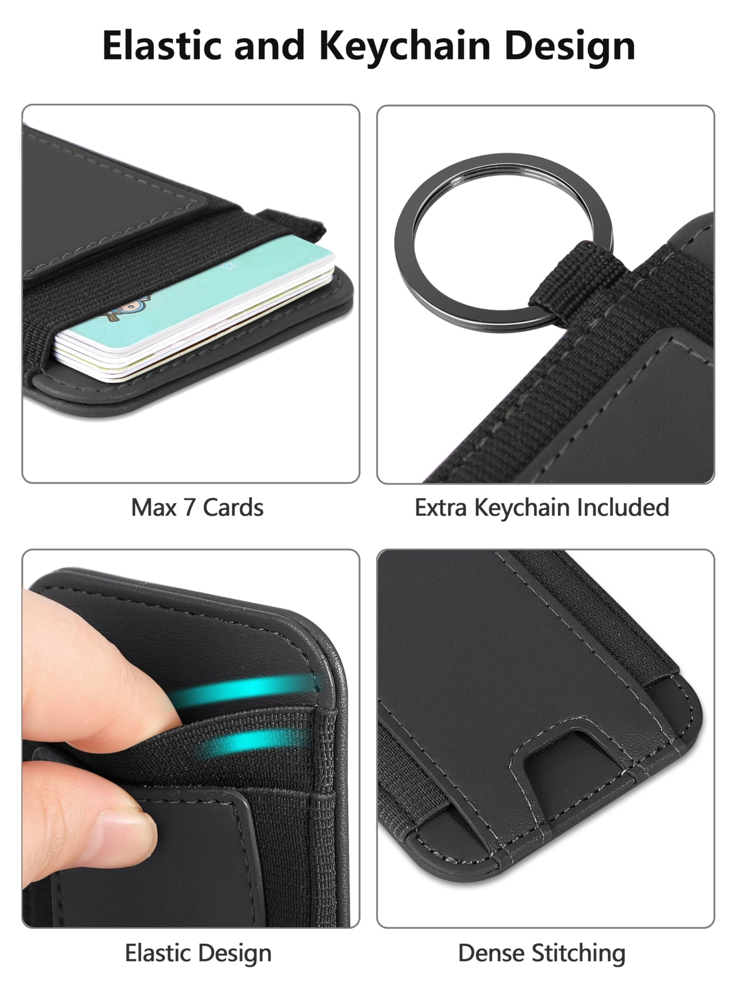 ExtreLife For Magsafe Wallet, Strongest Magnetic Wallet for iPhone 17/16/15/14/13/12 Series, for Magsafe Card Holder with 2 Card Slots, RFID Blocking, Vegan Leather, Hold 7 Cards, Slim, Black