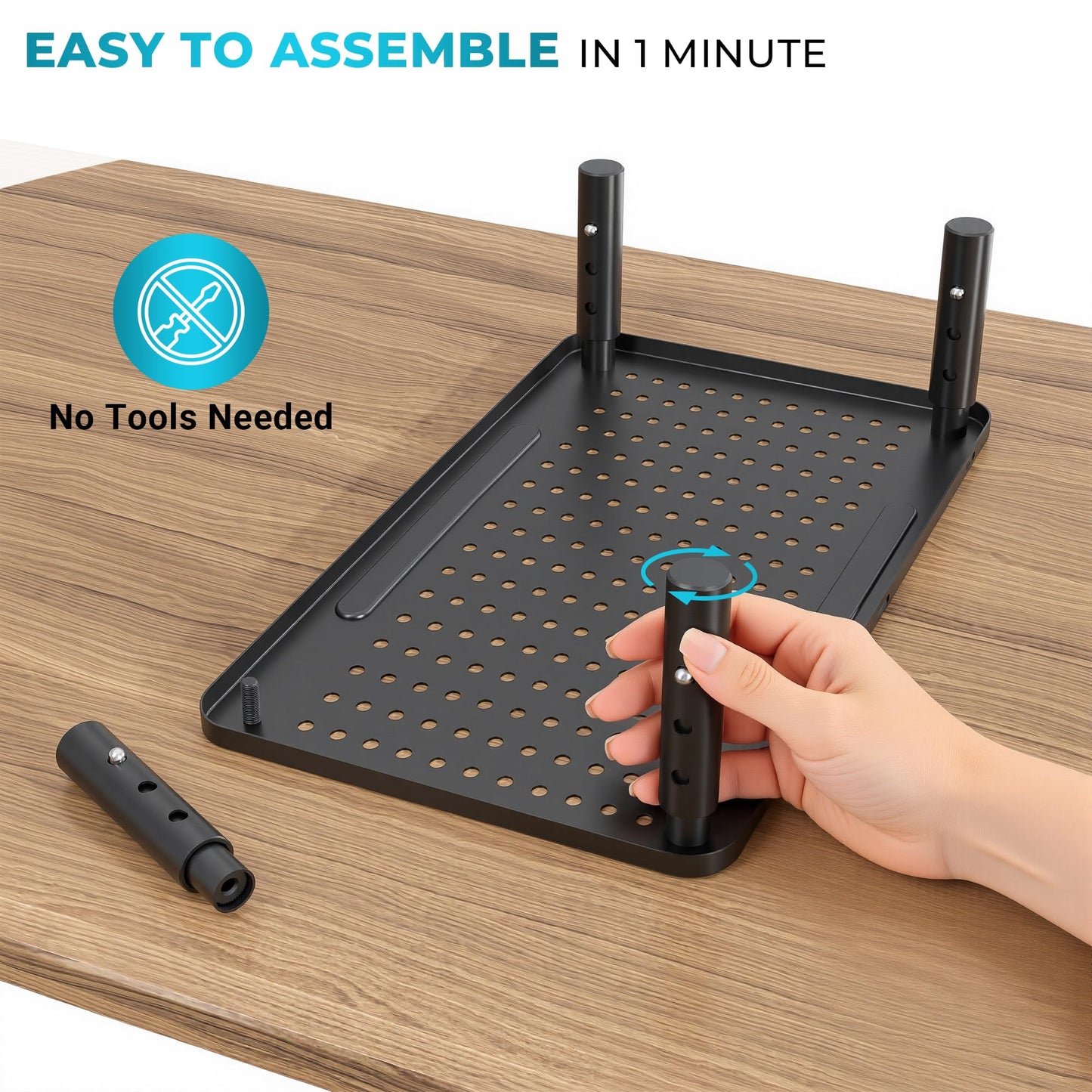 BONTEC Monitor Stand 2 Pack Height Adjustable Metal Riser with Pen Holder, Black, 14.5” x 9.1”, Ergonomic Desktop Stand for Computer, Printer, Laptop, Adjustable Desk Riser with Cable Management