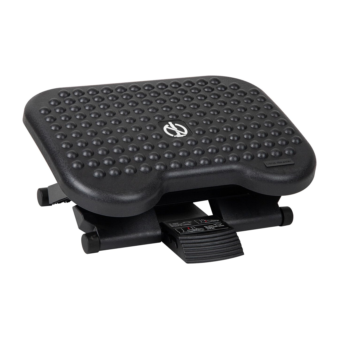 Mind Reader Foot Rest, Under Desk at Work, Ergonomic, Height Adjustable, Office, Plastic, 17"L x 13"W x 6.25"H, Black