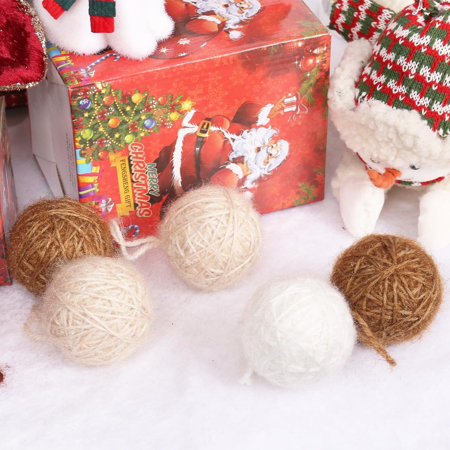 SY Super Bang 15PCS Rustic Christmas Ball Ornaments, 60MM/2.3Inch Shatterproof Ornaments Set for Christmas Tree Hanging Decorations, for Home Farmhouse Bowls Vase Fillers Holiday Party Xmas Decor.