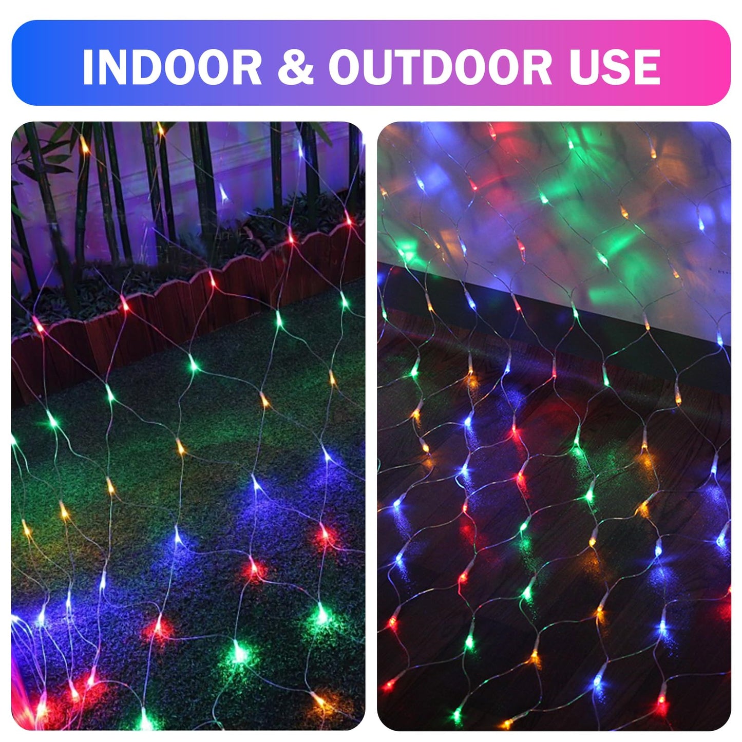 HeKation Christmas Net Lights Outdoor, 200 Led Christmas Bush Lights with 8 Modes, 6.6ft x 9.8ft, Timer, Connectable, Waterproof