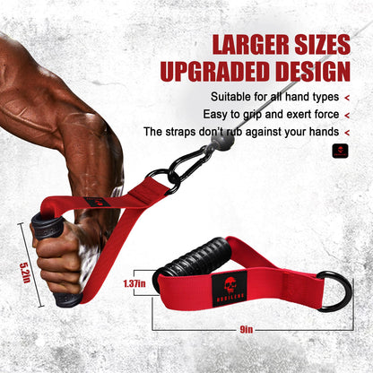 Obbilenc Heavy Duty Gym Workout Handles - Strong, Non-Slip & Comfortable Rubber Exercise Grip Attachments, Replacement Fitness Equipment Accessorys for Cable Machine, LAT Pulldown and Resistance Band