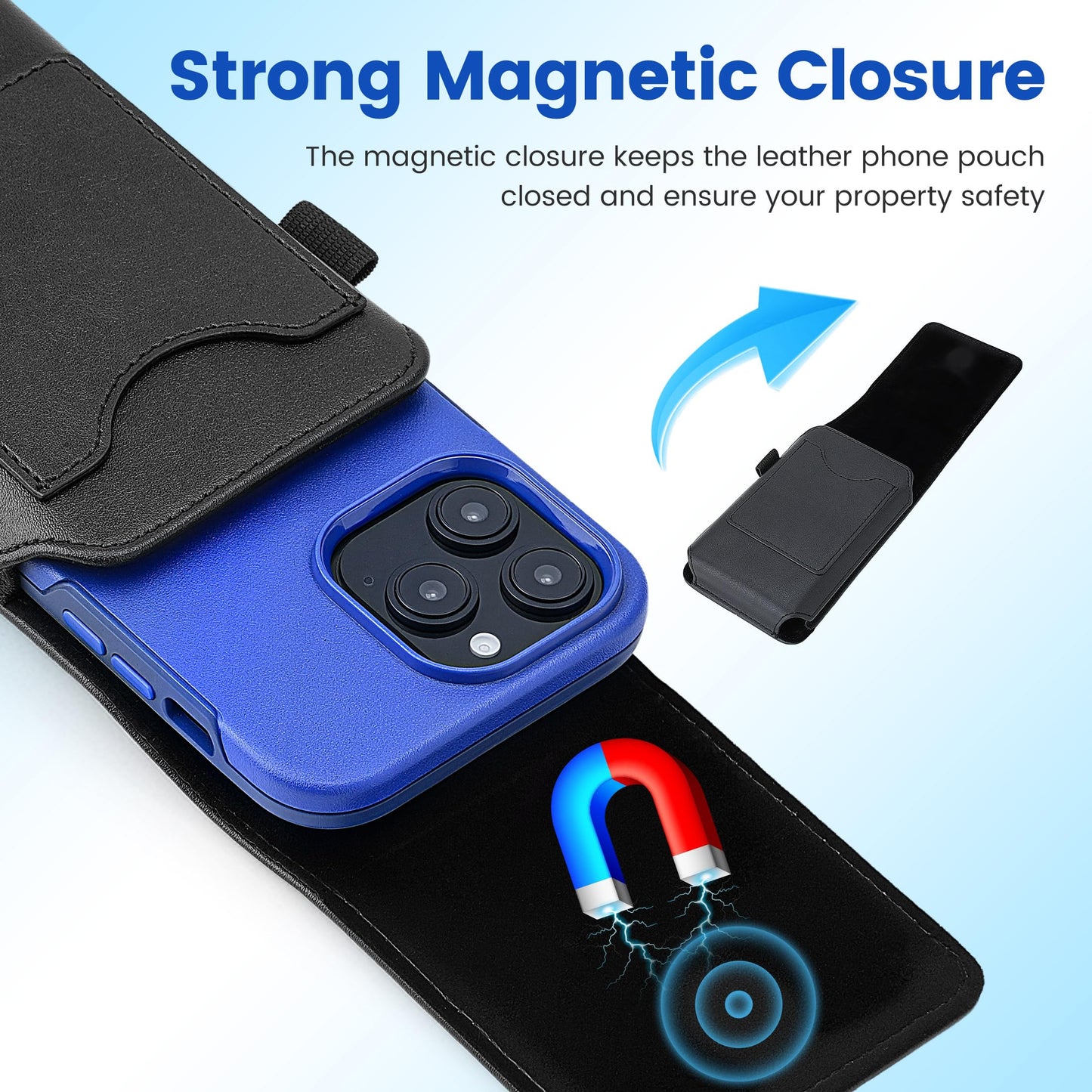 Mopaclle Phone Holster with 360° Rotating Clip,Cell Phone Belt Holder Compatible with iPhone 17 Pro Max/Air,iPhone 16 Pro Max,15 14 Pro Max & Plus,Galaxy S25+/S24+/S23+ & FE Models, Fit with Case On