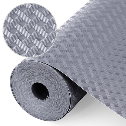 Origuuds Shelf Liners, Non-Adhesive Drawer Liner, Waterproof & Oil-Proof Kitchen Cabinet Cupboard Liner Plastic EVA Material BPA Free Fridge Liner Mats Paper Protector for Shelves (Grey/12in x 120in)