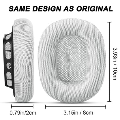 Premium Replacement Ear Cushions for Apple AirPods Max Headphone, Protein Leather Memory Foam Earpads (Leather-White)