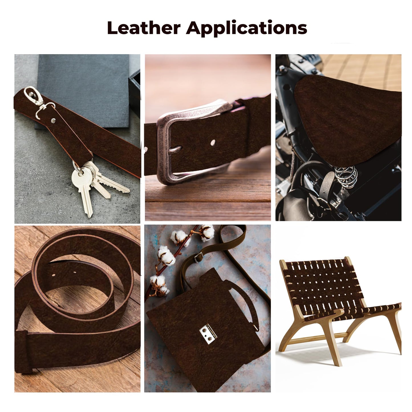 ELW 5-6 oz (2-2.4mm) Latigo Leather Belt Grade Straps | Size: 1.5"x50" (3.8x127cm) | Brown | Full Grain Cowhide, Heavy Duty Holsters, Sheathes, Harness, Saddle, Guitar Straps, Crafts