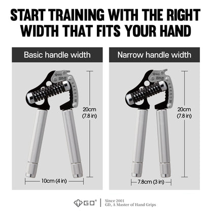 GD IRON GRIP EXT 90 Hand Grip Strengthener Premium Grip Strength Trainer Adjustable Hand Gripper (55 to 198 lbs (25~90kg)) for Forearms & Wrist Strengthener Best Grip Exercises