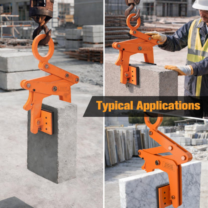 HEYVOZE 860 lbs Granite Slab Lifting Clamp, 1.2–3.4 in Opening A-Type Stone Lifting Clamp, for Stable Handling of Granite, Marble, and Concrete Slabs