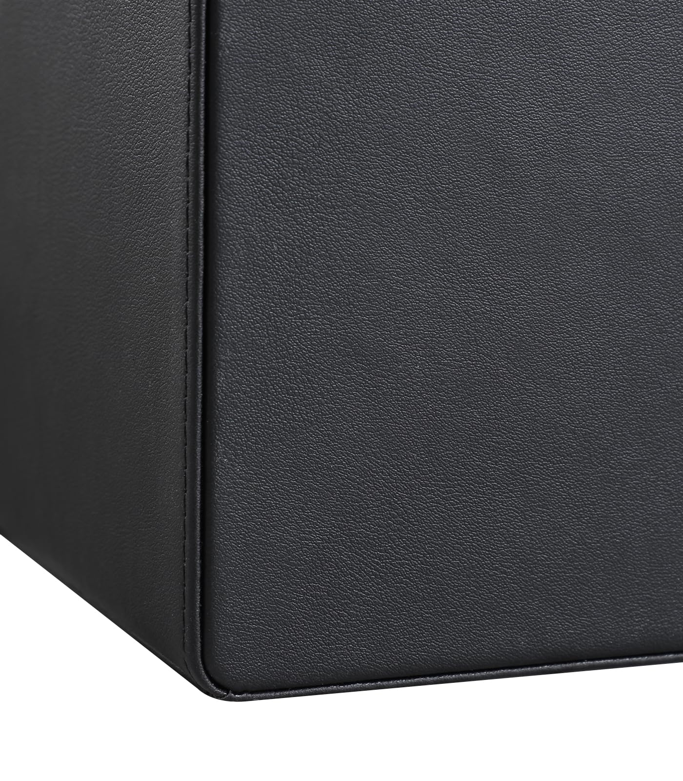 MEIBOOCH PU Leather Desk Organizer, Luxury Remote Control Holder for Home, Office Desk Accessories Table Caddy Bedside Nightstand Organizer (Black)