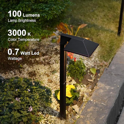 GOODSMANN Low Voltage Landscape Lights - Wired Outdoor Pathway Lights, 0.7W LED, 100 Lumen, Oil Rubbed Bronze Finish, Warm White, Metal Stakes