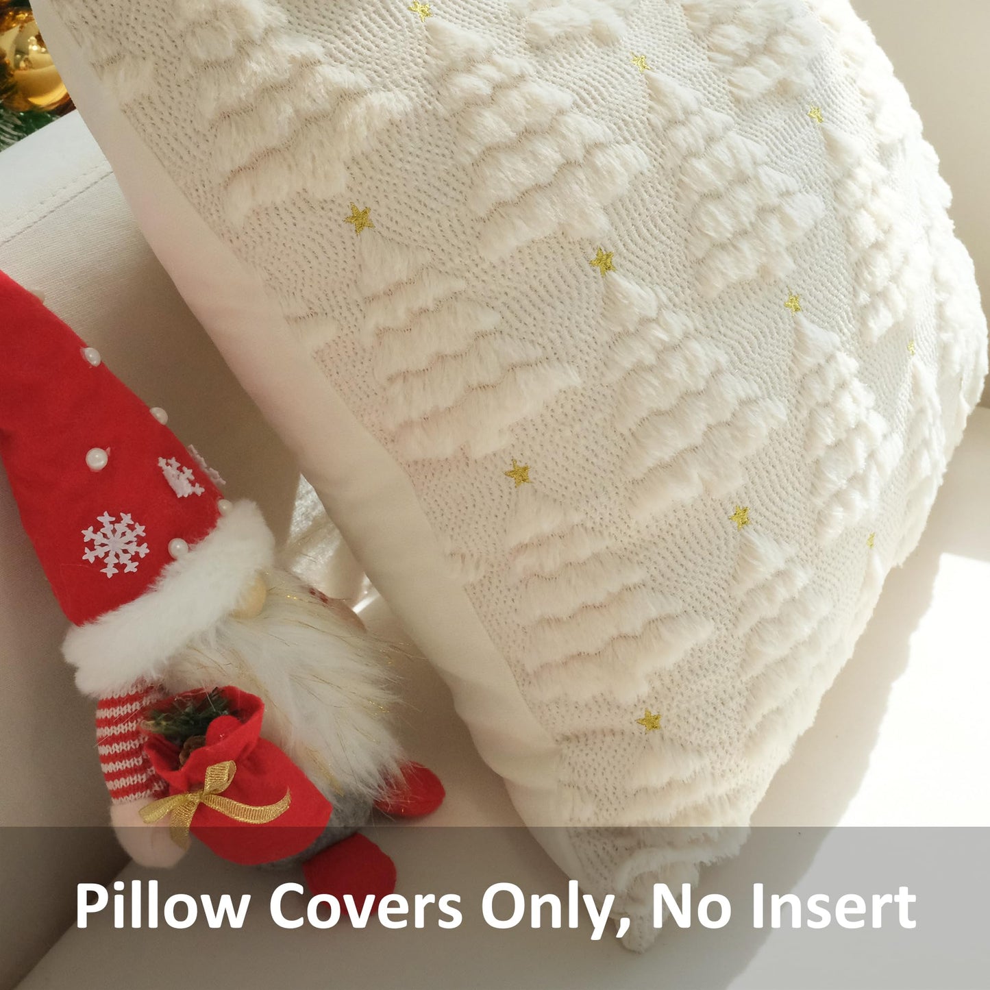 JOJUSIS Decorative Pillow Covers Pack of 4 Throw Pillowcases Faux Fur Couch Cushion (Christmas Tree, 18" x 18" (Pack of 4))