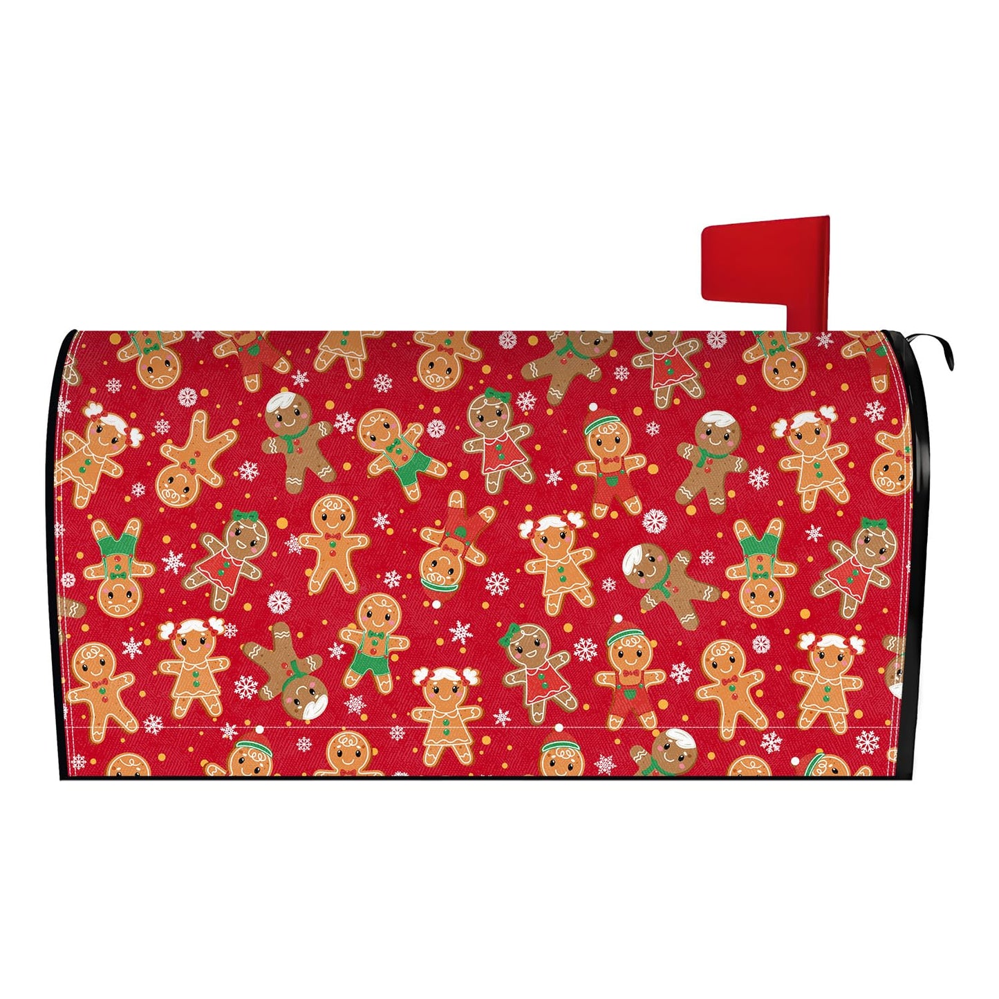 Merry Christmas Mailbox Cover Magnetic Christmas Gingerbread Mailbox Covers Winter Xmas Holiday Post Letter Box Cover for Garden Yard Decor 21x18 Inch