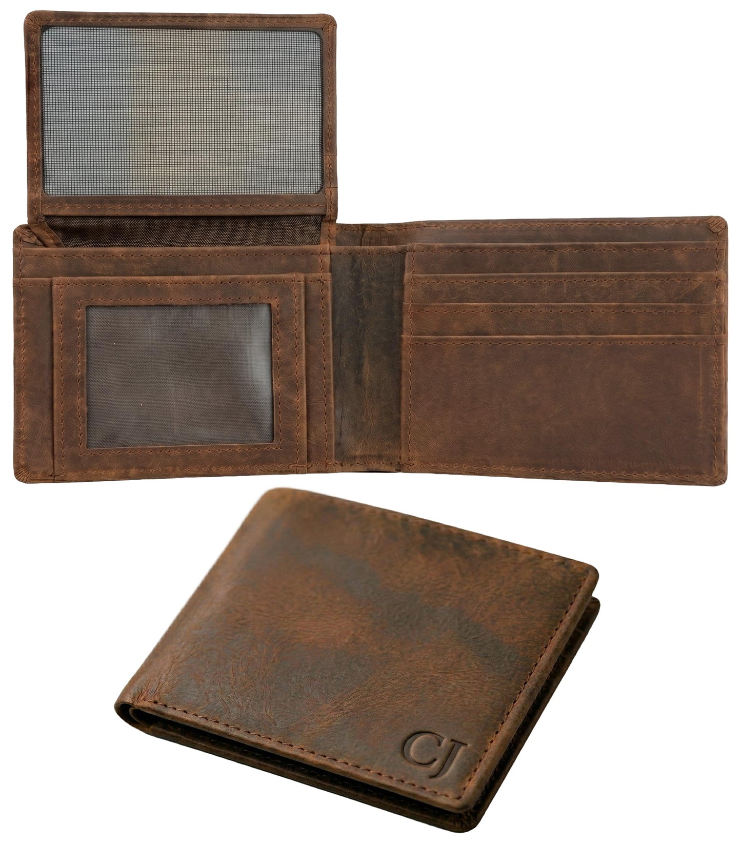 Cuir Jackets Top Grain Leather Wallet for Men | RFID Blocking Genuine Leather Wallets for Men | Secure and Durable Extra Capacity Bifold Wallet with 2 ID Windows and Upto 9 Card Slots (Brown)