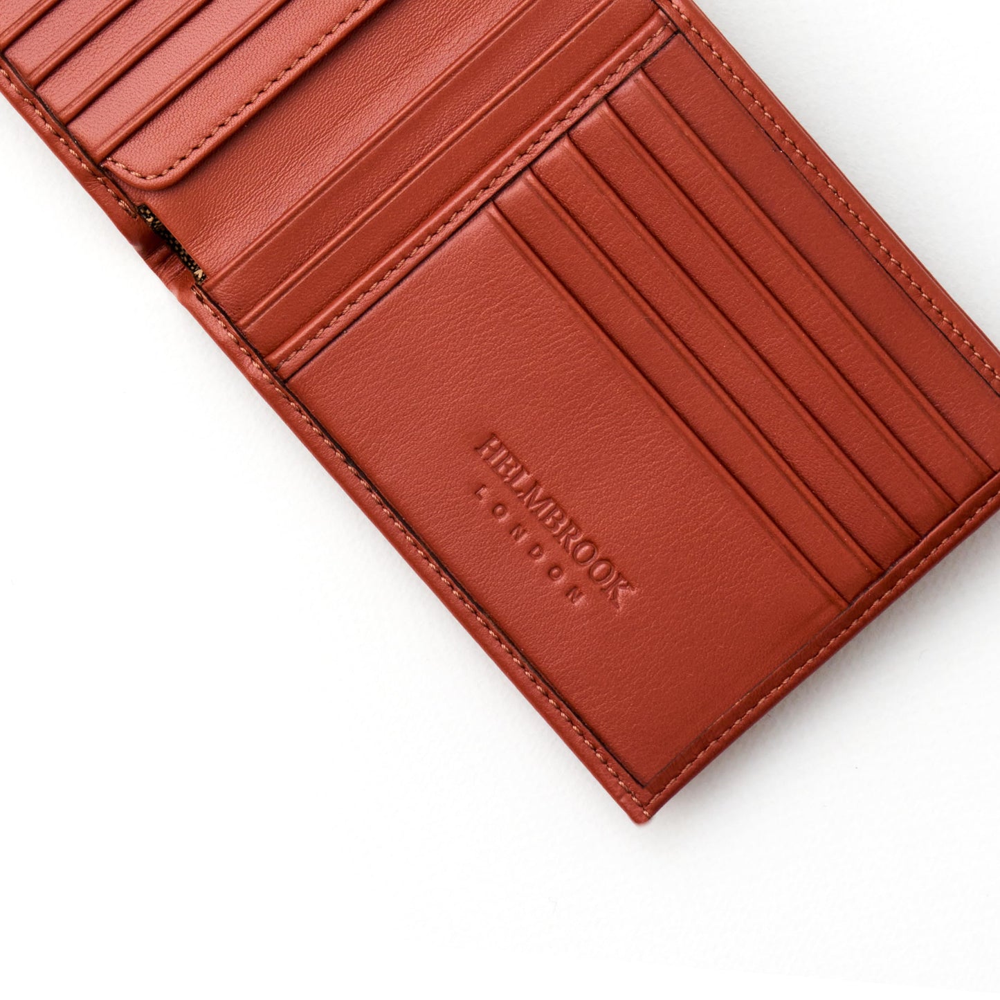 HELMBROOK London Wallet for Men, Slim Minimalist RFID Full Grain Leather, Handcrafted Bifold, 6 Card Slots, Gift Box Pouch, Christmas Birthday, Tan