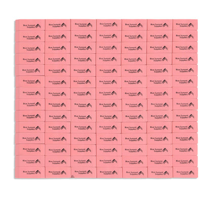 Blue Summit Supplies 100 Pack Pink Erasers Bulk, Pink Pearl Bulk Erasers for Kids, School, and Classroom
