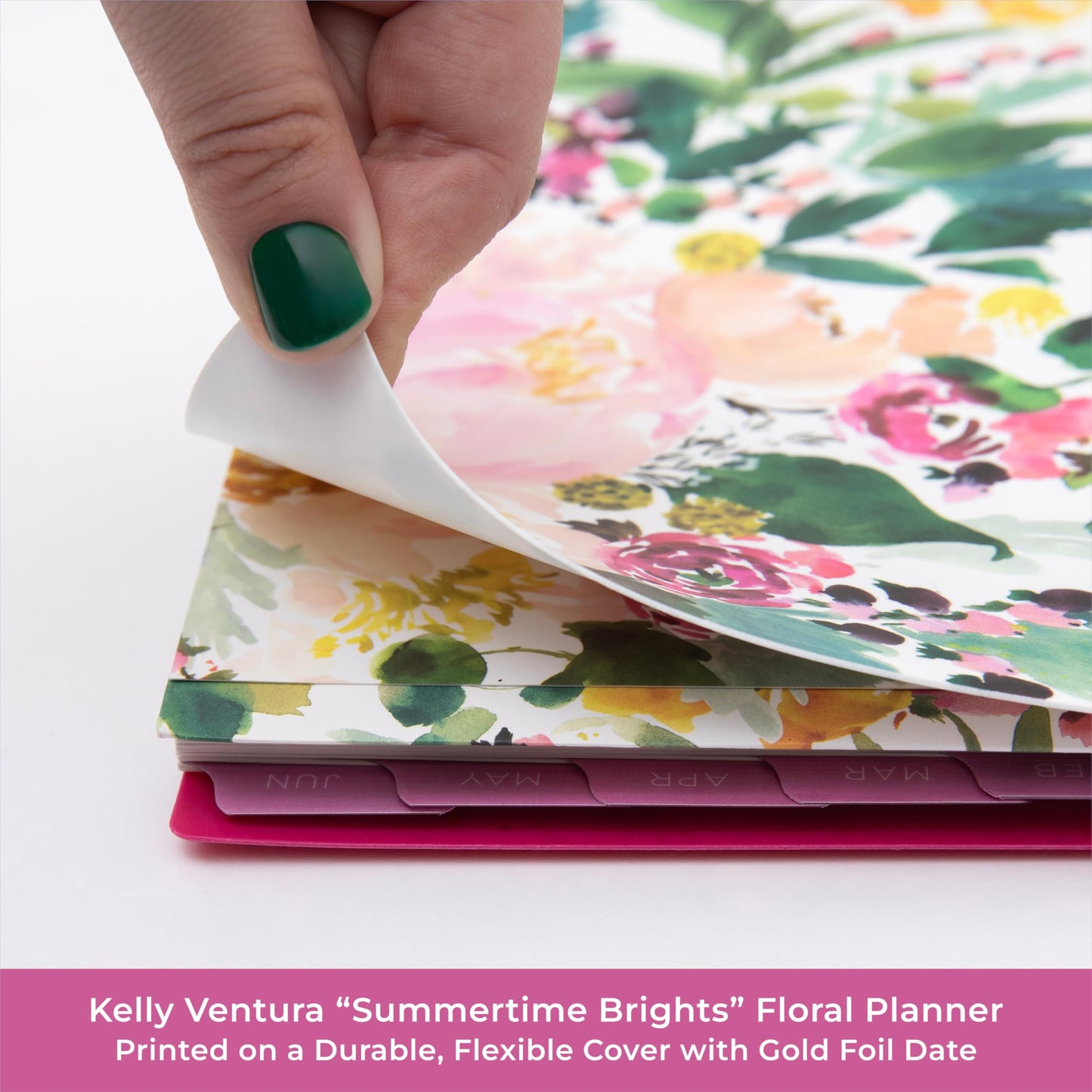 Blue Sky Kelly Ventura 2026-2027 Weekly and Monthly Academic Year Teacher Lesson Planner Calendar, July 2026 - June 2027, 8.5" x 11", Flexible Cover, Wirebound, Laminated Tabs, Storage Pocket, Magnetic & Snap In Book Marks, Includes Stickers, Summertime B