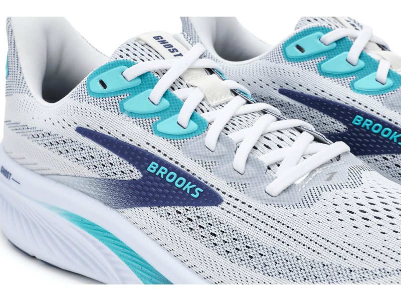 Brooks Men's Ghost 17 White/Beacon Blue/Ipanema 9.5 Medium