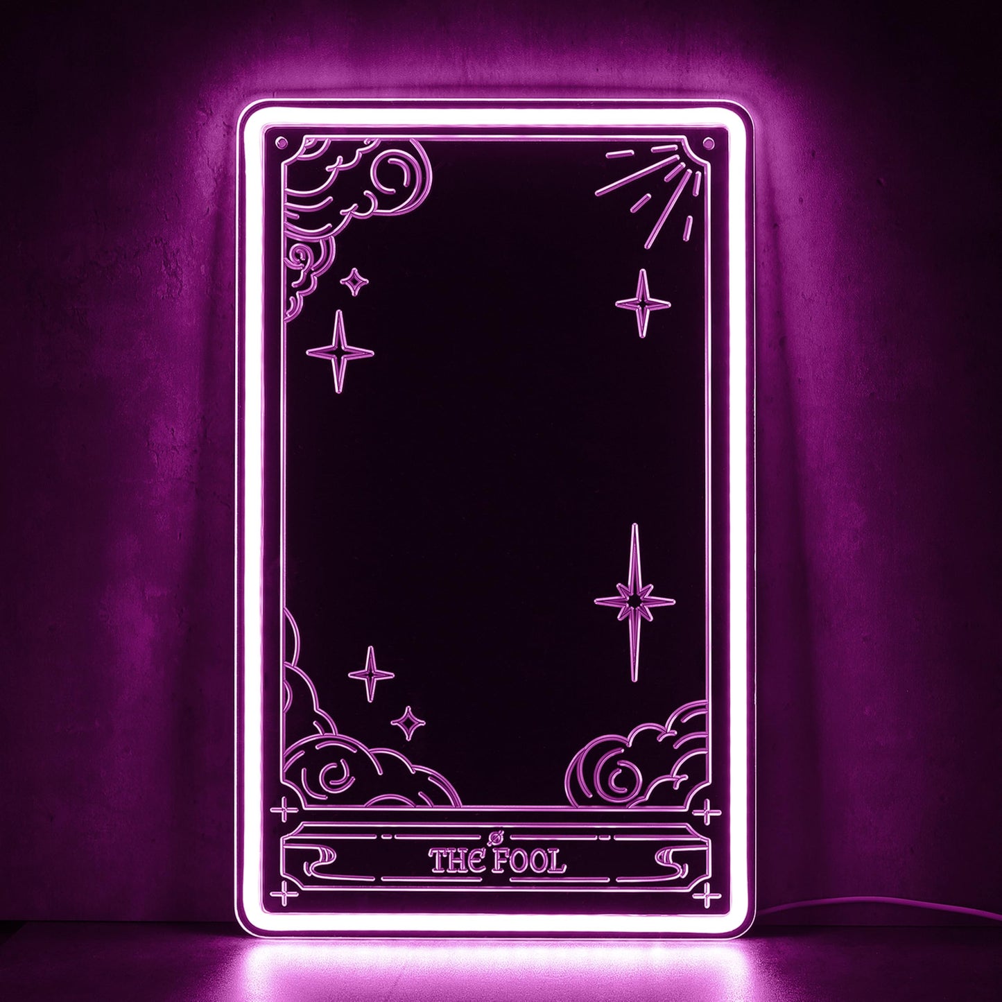 Kavaas Tarot Mirror Neon Sign - Pink Mystical LED Neon Light for Occult Room Wall Decor, Witchy Art Spiritual Room Decor, Best Gifts for Fortune Teller, Tarot Enthusiast