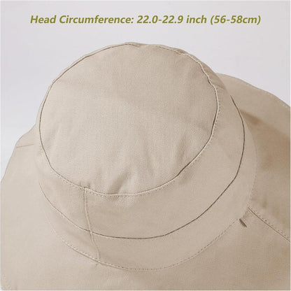 Womens Sun Hats - Wide Brim Reversible Bucket Hat for Summer Travel | UV Protection, Packable Cotton