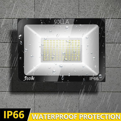 2 Pack 150W LED Flood Light, IP66 Waterproof, 12000lm, 800W Equivalent, Super Bright Outdoor Security Lights, 3000K Warm White, Outdoor Floodlight for Garage, Garden, Lawn and Yard