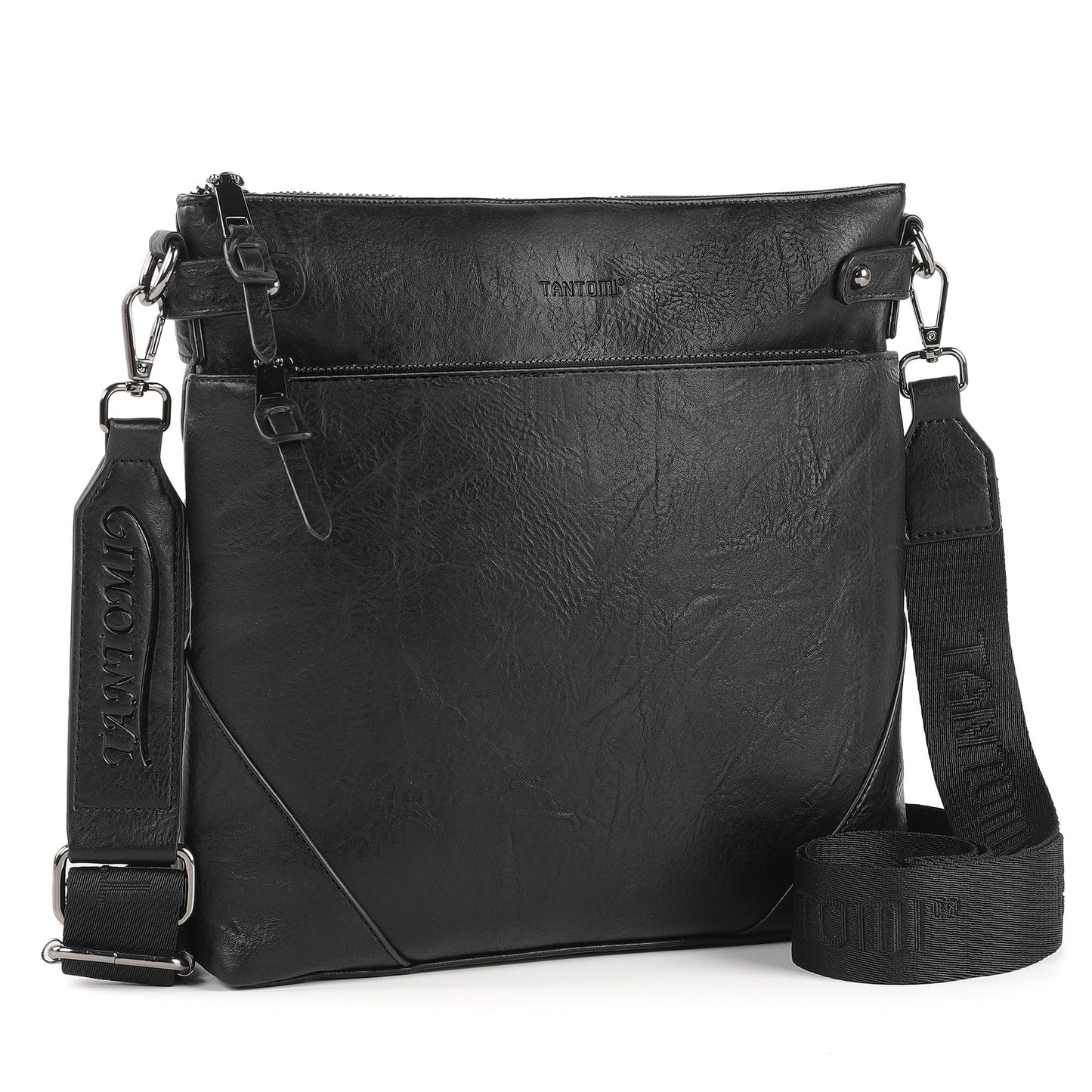 TANTOMI Crossbody Bags for Women, Vegan Leather Hobo Purse for Travel, Shoulder Handbags with Adjustable Wide Strap