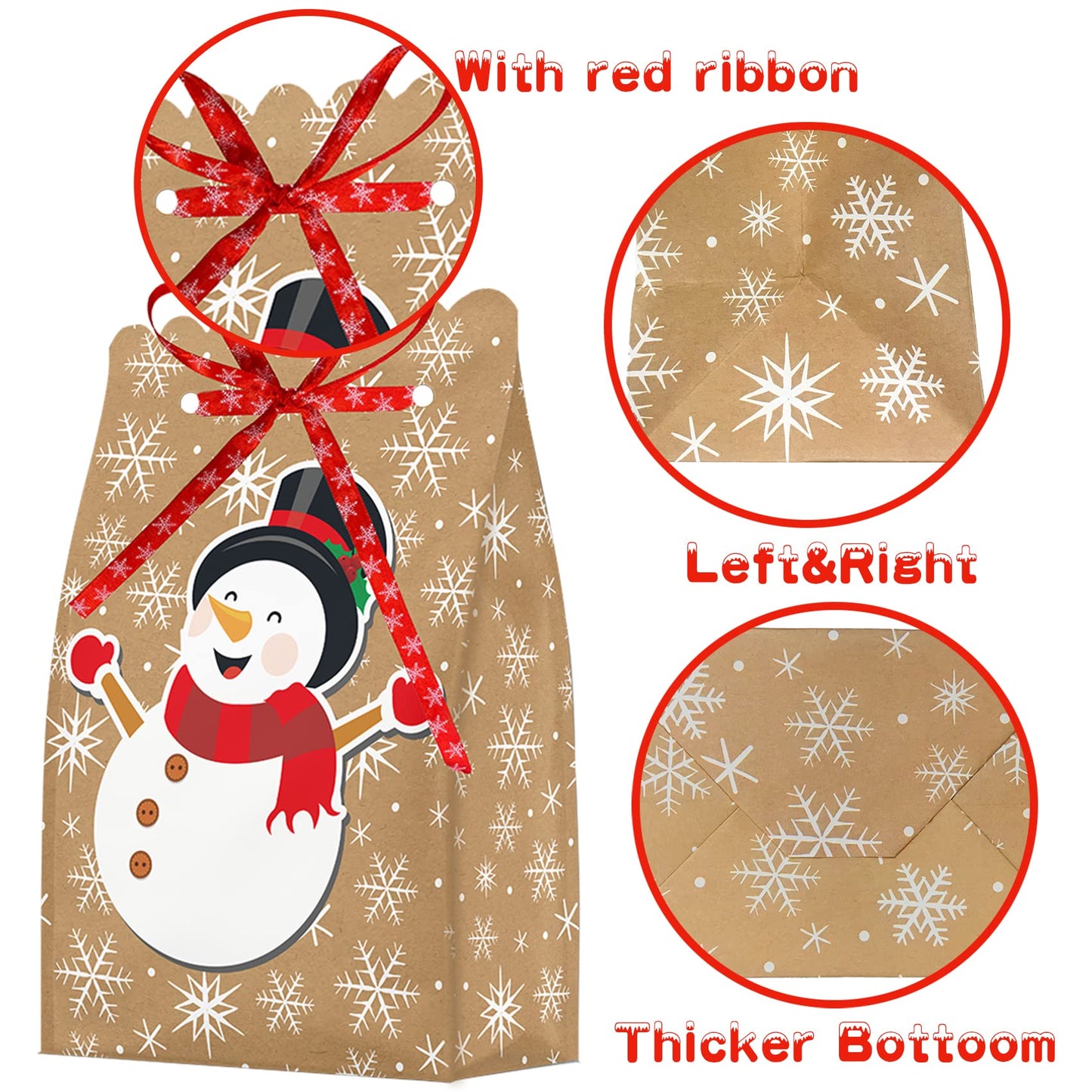 Joyful Start 18PCS Christmas Goodie Bags - Small Bags for Gifts - Bulk Small Size