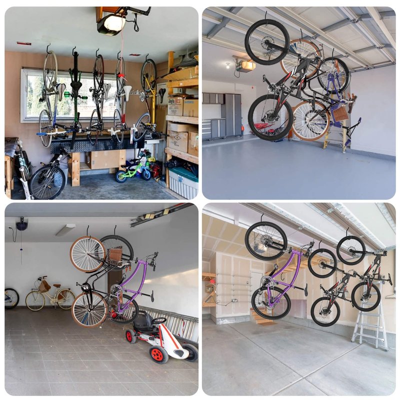 MAQIHAN 10 Heavy Duty Wall Mount Storage J Hooks - Bicycle & Ladder Hangers, Garden Yard Tools Organizer