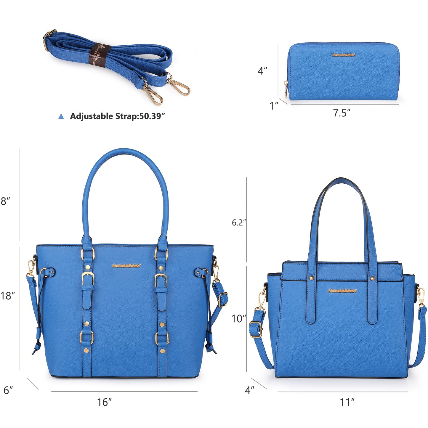 Montana West 3PCS Purses for Women Tote Bag and Wallet Set Shoulder Satchel Crossbody Bags Leather Handbag for Gift Travel Casual Work MWC3-C032WBL