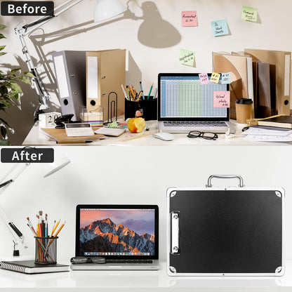 Pechor Clipboard with Storage Combination Lock Briefcase with Accordion File Folder Heavy Duty Metal Document Box Organizer, Storage Clipboards Maximum Security for Home, Bussiness Trip