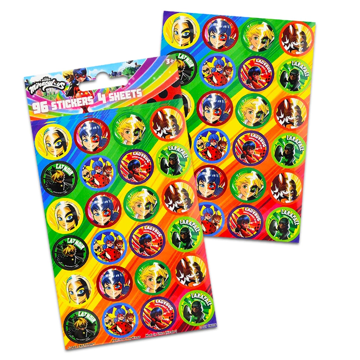 Miraculous the Ladybug Backpack and Lunch Bag Set ~ 4 Pc School Supplies Bundle with 15" School Bag, Lunch Box, Stickers, and More