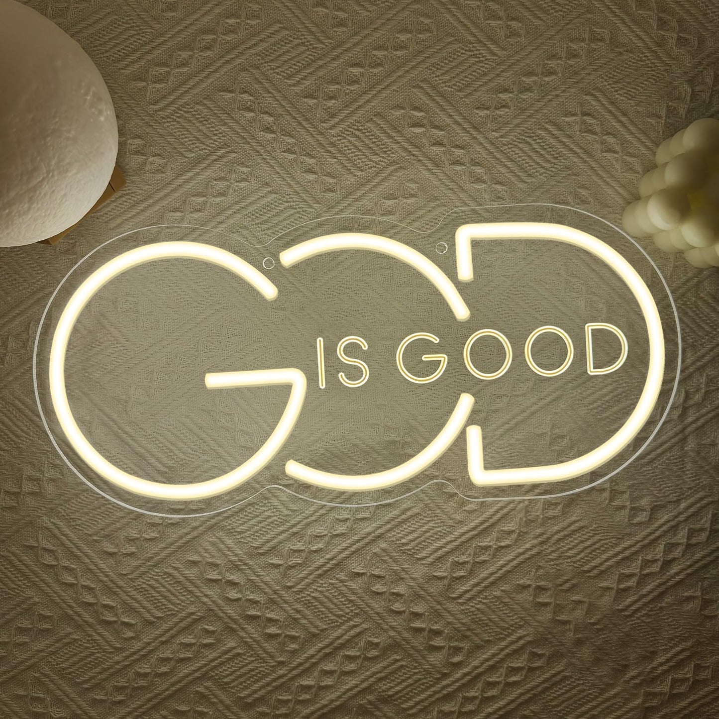 God Is Good Neon Sign for Wall Decor,Christian Warm White LED Signs for Living Room Bedroom House Club Party,God Is Good Dimmable Neon Light Gifts for Women Men USB Powered（13.4"*6.1"）