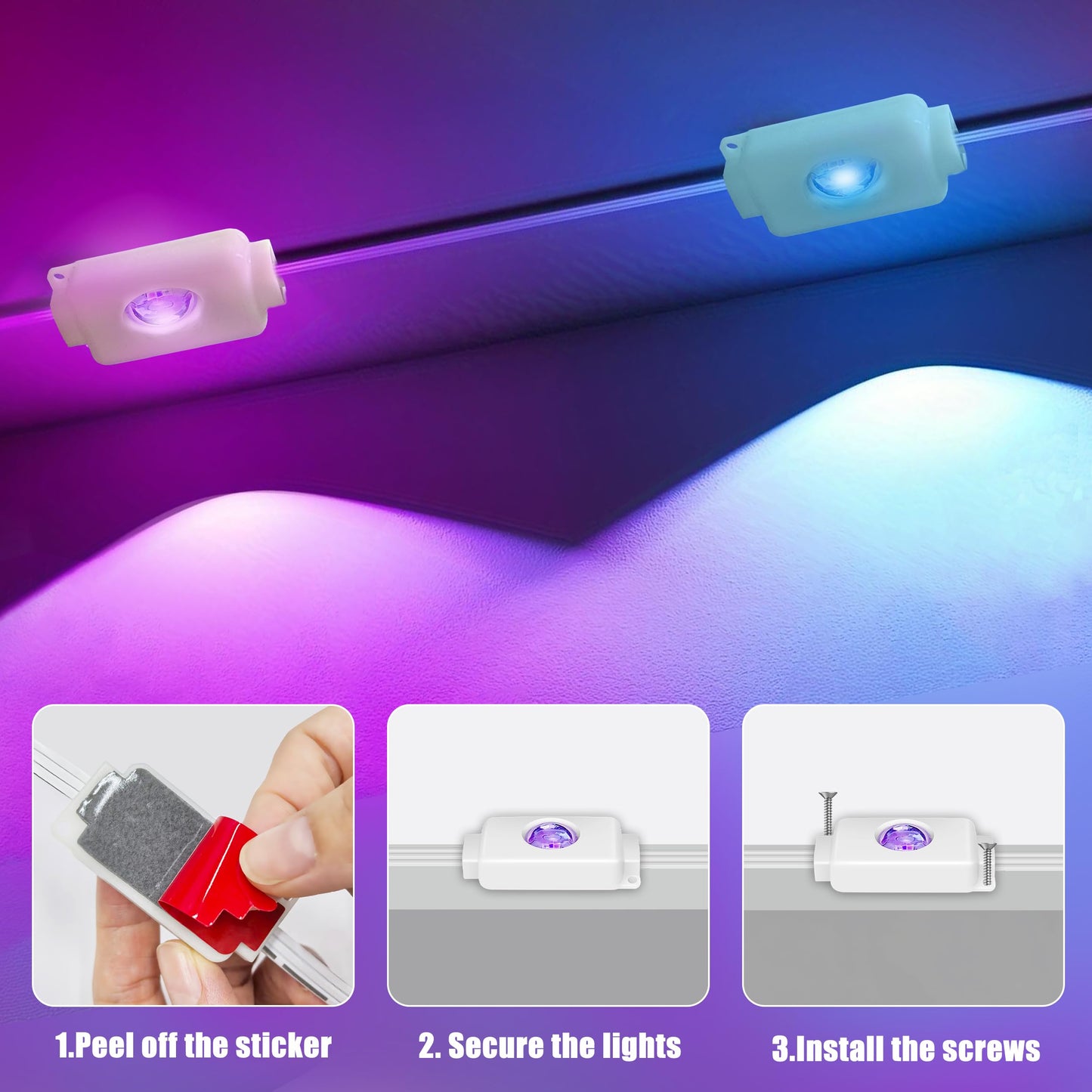 50FT Permanent Outdoor Lights with 30 Smart RGB LED Eave Lights, APP/Remote Control, IP67 Waterproof for House Roof, Eave, Garden, Outdoor Decorations, Christmas, Party Decor