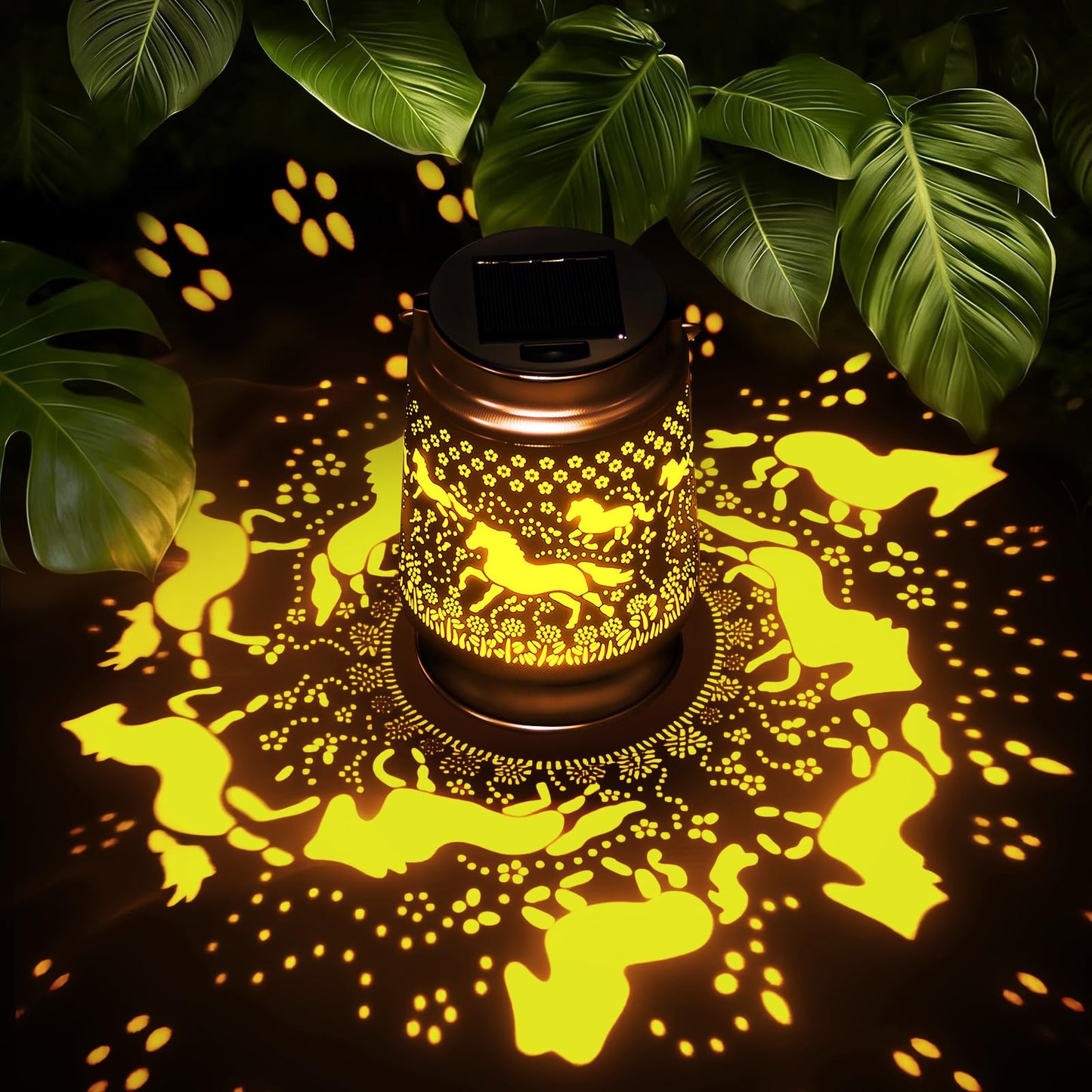 Horse Lover Solar Light Gift for Mom/Grandma/Women/Sister - Waterproof LED Mason Jar Hanging Lamp for Mother's Day - Outdoor Lantern Decor for Garden, Yard, Patio