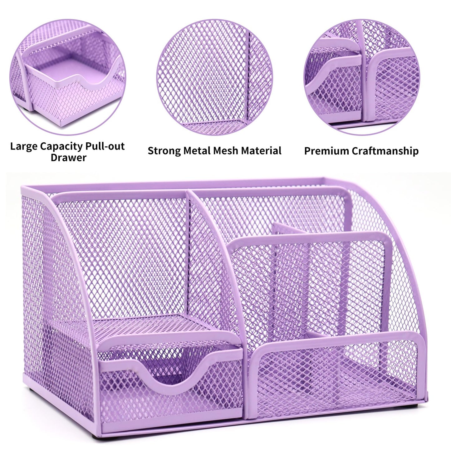 Purple Desk Organizers and Accessories,12pcs Office Desk Accessories Supplies,With Pen Holder, Tape Holder, Stapler, Scissors, Ruler, Staple Remover for Home & School, Office Supplies Gift for Women