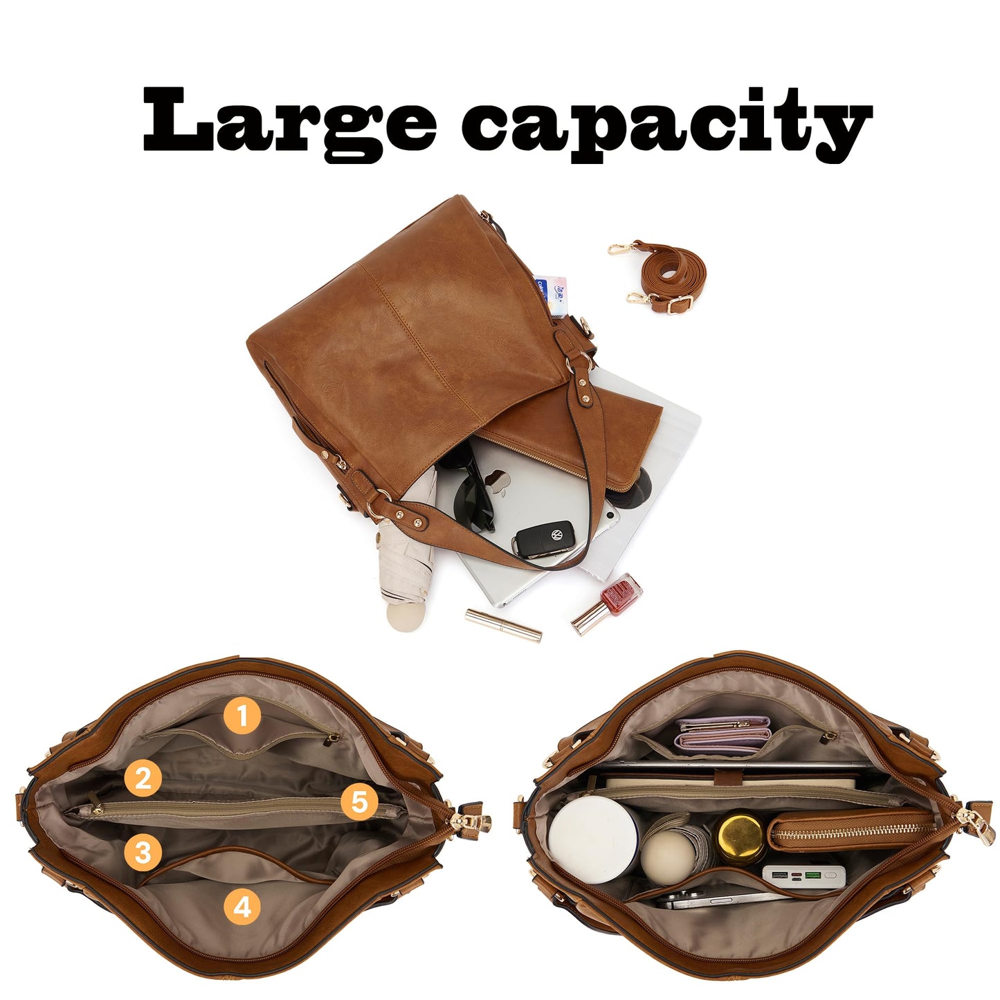 TOVAXY Women's Hobo Handbags Crossbody Bags Ladies Tote Shoulder Bags Purses and Wallet Set 2pcs