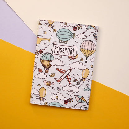 Quttie Passport Cover for Kids, Women and Men, Cute Travel Passport Holder (Dirigible Pattern)