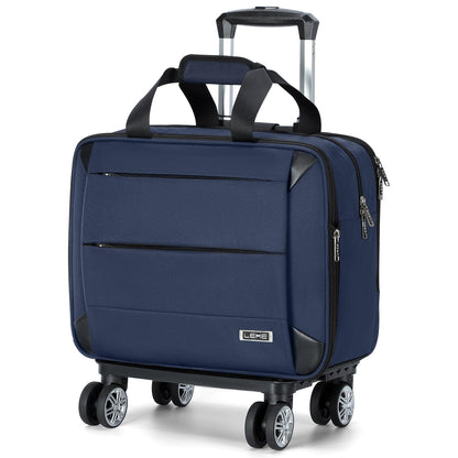 Lekebobor Rolling Laptop Bag - Rolling Laptop Briefcase on Wheels for Women/Men Fits Up to 15.6Inch Rolling computer Bags Water Resistant for Travel Work and Business (Blue)