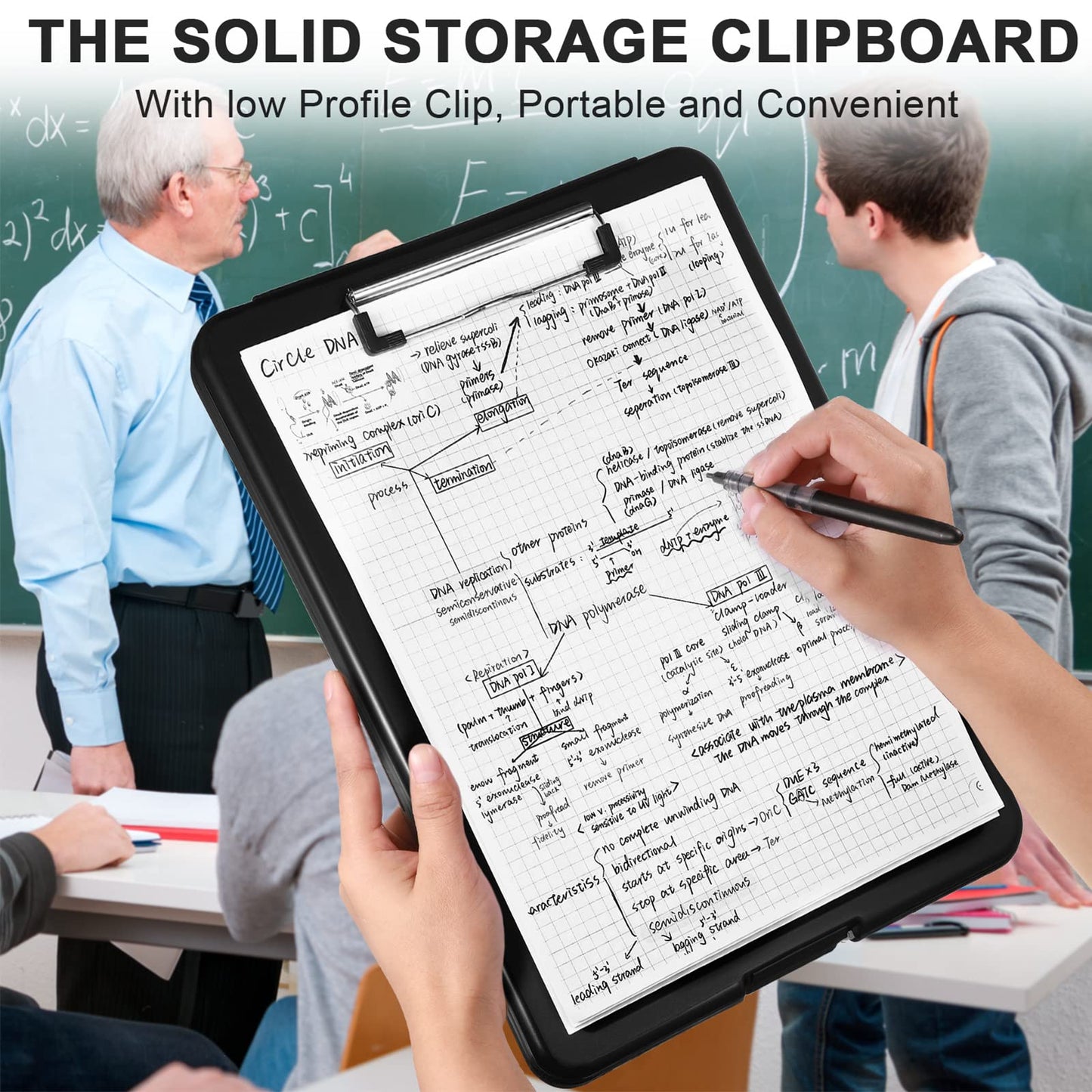 Geyee 8 Pcs Clipboard with Storage Plastic Foldable Nursing Clipboard Storage with Pen Holder 9. 5 x 13. 4 Inch Foldable Clip Board with Low Profile Clip for Student Teacher Nurse Office Supplies