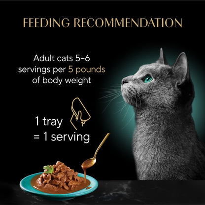 Sheba Gravy Indulgence Adult Wet Cat Food Beef Entree in Extra Gravy, 2.6 oz. Twin-Pack Trays (24 Count, 48 Servings)
