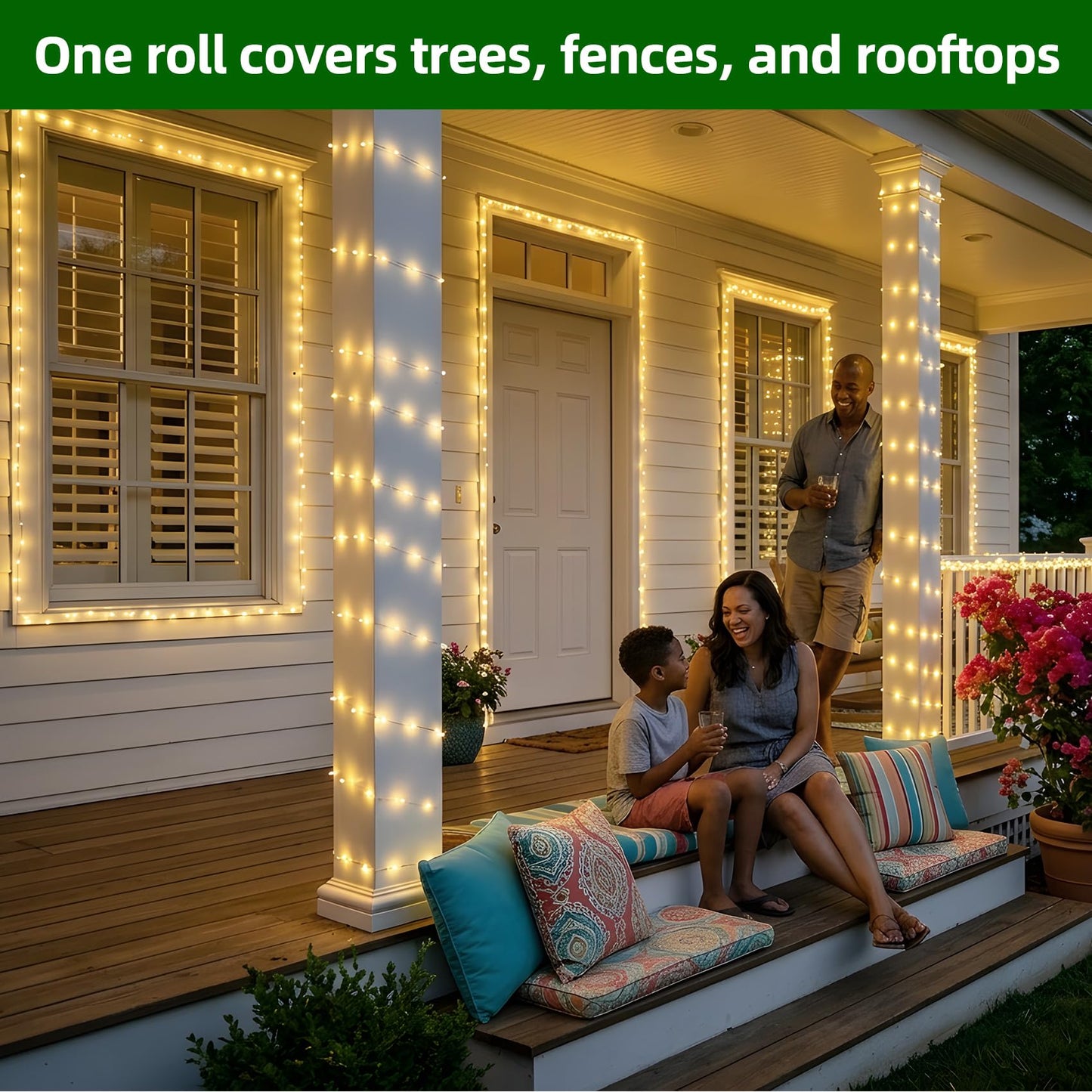 QUHUATU 750 LED 240FT Christmas Lights Outdoor,12 Lighting Modes Christmas String Lights with Timer, Dimmable Warm White LED StringLights Waterproof for Yard Tree Wedding Party Holiday Warm White
