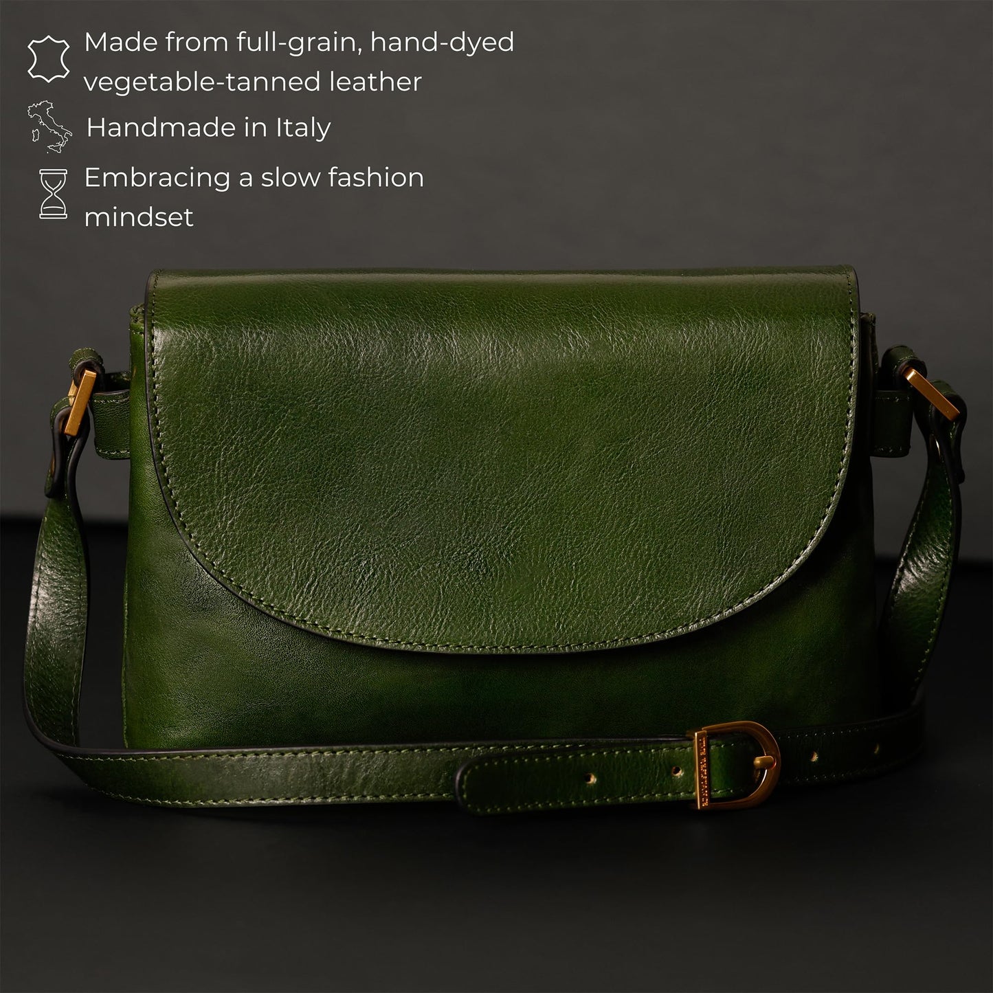 Time Resistance Leather Crossbody Bag for Women - Handbag, Shoulder Bag, Messenger Purse (Green) - Gift Box Included