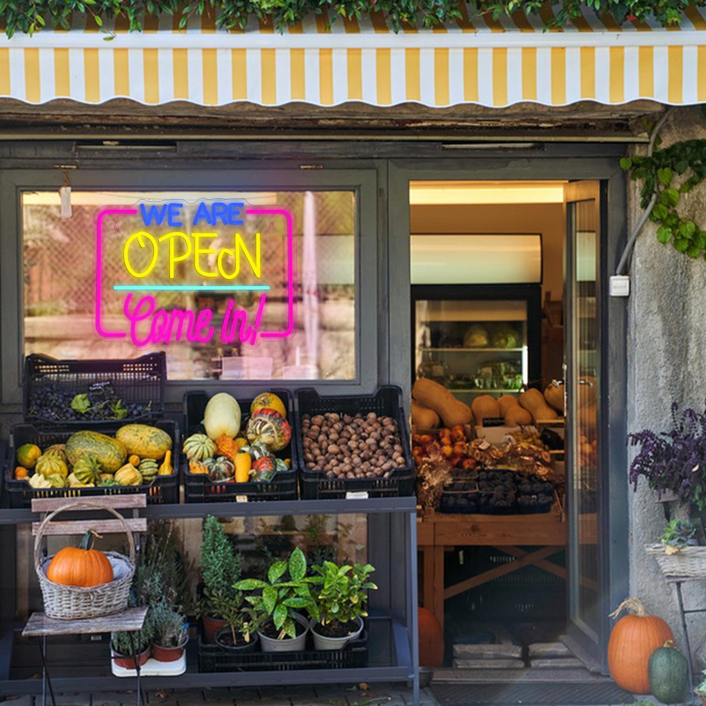 LISIGNVE We Are Open Neon Sign LED Open Sign Come In for Business Store Front Dimmable Open Welcome Neon Light for Cafe Bar Restaurant Window Decor