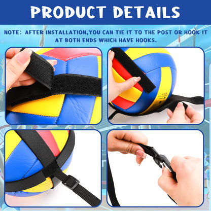 Hoemwarm 8 Pcs Volleyball Training Equipment Aid Kit, Girls Volleyball Trainer Knee Pads Elastic Belt Hand Straps Arm Sleeves Bags Spike Trainer Gear Gifts for Beginners Coaching Supplies