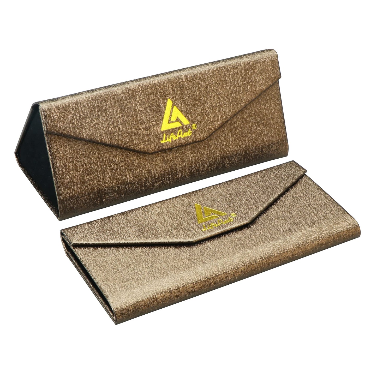 LifeArt Eyeglasses Case - Foldable Holder Well Protected Easy to Carry- Matte Leather & Magnet Closure for Reading, School, Office