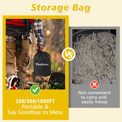 Thadavo Reflective Paracord Rope 850Ib, 50/100/200/500/1000ft 4MM 11 Strand para Cords Lanyard Utility Parachute Cord for Tent Camping Hiking Survival Tactical Clothesline DIY Projects, Black 100FT