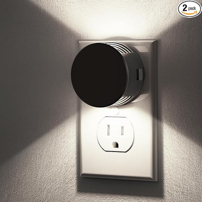 Night Lights Plug into Wall [2 Pack], Dusk to Dawn Sensor Nightlight, Brightness Adjustable, 5000K Daylight White, Dimmable Plug in Night Light for Bedroom, Hallway, Stairs, Kitchen