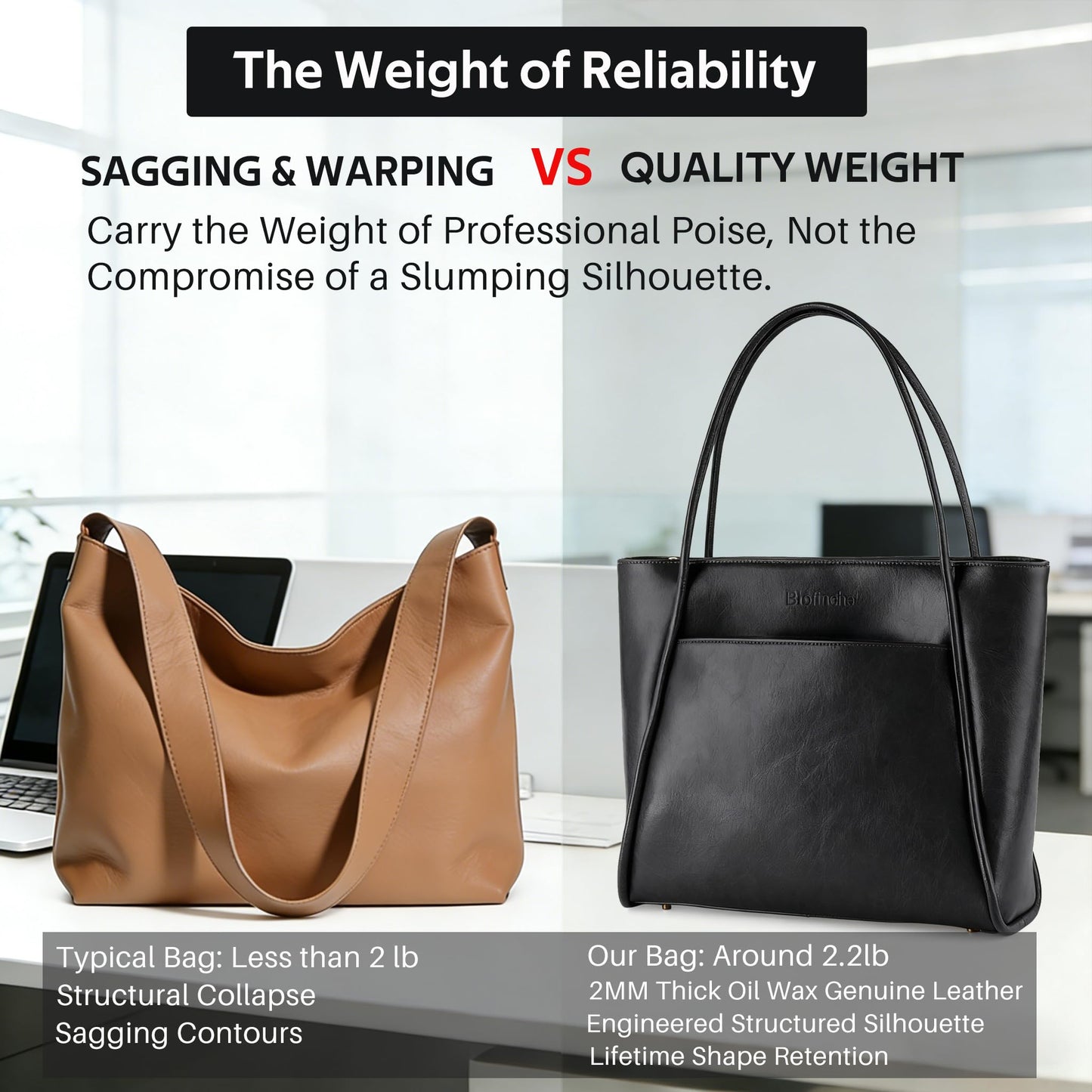 Professional Genuine Leather Laptop Tote Bag for Women Fits 13.3" Computer- Work Travel Business Teacher Bags Designer Structured Briefcase Shoulder Handbag for Office Commuter College Educators