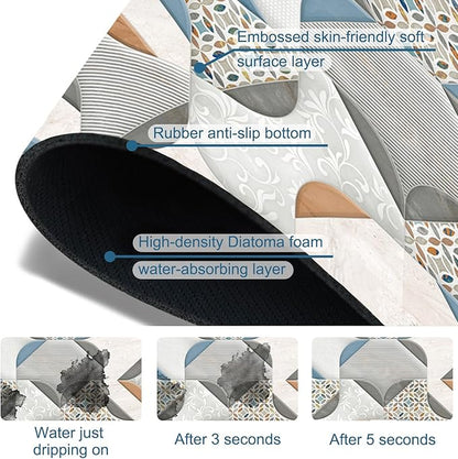 Ceramic Wall Tiles Sink Splash Guard Faucet Mat Moroccan Graphics Super