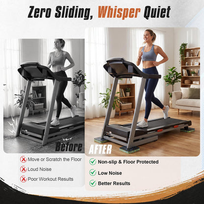 ACOCO Treadmill Incline Riser Blocks and Walking Pad Mat 8 Pcs, Stackable Vibration Pads for Hardwood Floors, Anti-Slip Equipment Base for Home Gym, High Density